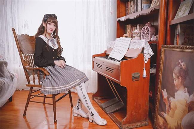 Magic Music School~ College Style Bass Embroidery Lolita OP Dress