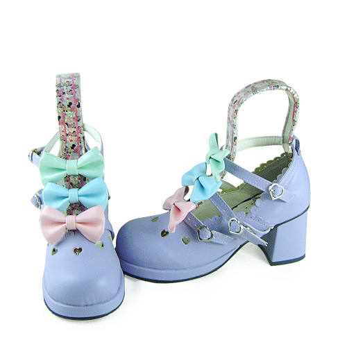 Three Colors Bows Lolita Heels Shoes