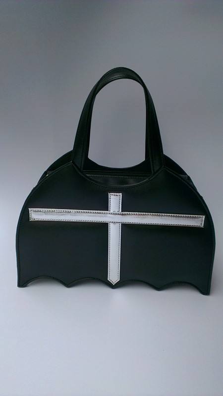 Bat Shape Black Lolita HandBag with Cross