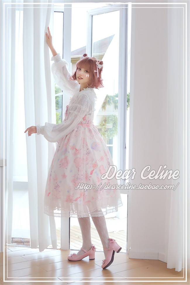 Dear Celine ~Sakura Rabbit~ High Waist Lolita JSK -Ready Made