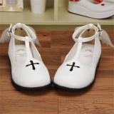 Angelic Imprint- Sweet T-shaped Straps Lolita Flat Shoes with Detachable Angel Wings