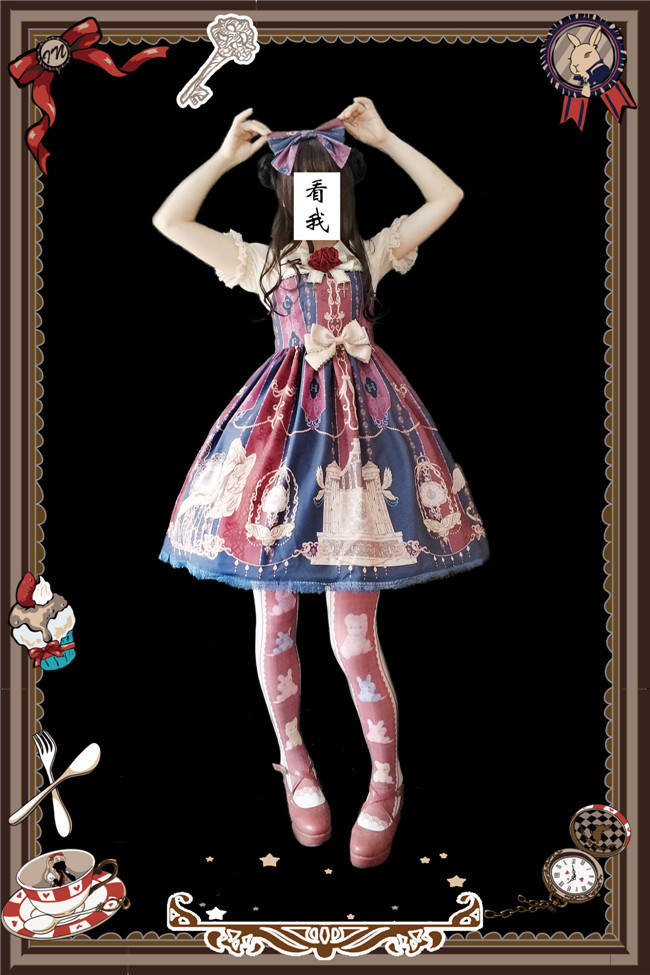 The Bell From Paradise~ Lolita Printed JSK+Headbow -Ready Made