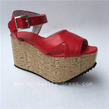 Beautiful Red Matte Clog Lolita High Platform Shoes