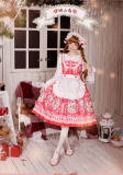 Strawberry Bunny~ Lolita Printed JSK Dress With Detachable Apron