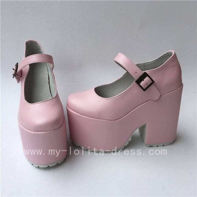 Girls Matte White Lolita High Platform Classic Shoes
