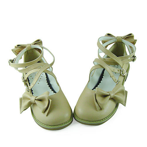 Black Glitter Bow Lolita Shoes