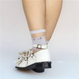 Sweet White Bow Belts Lolita Flat Shoes