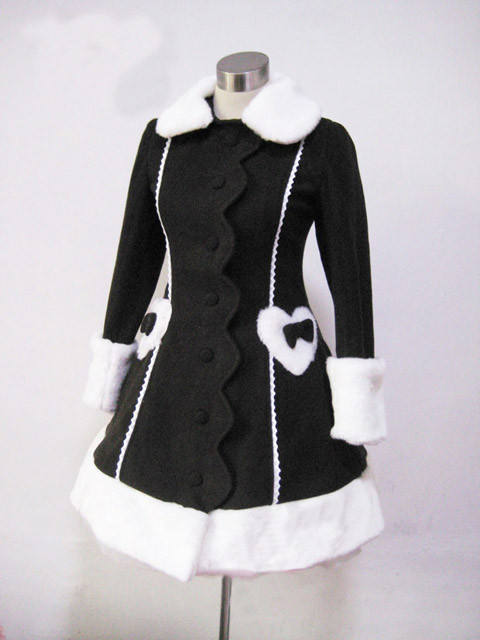 Black Long Winter Lolita Jacket -In Stock