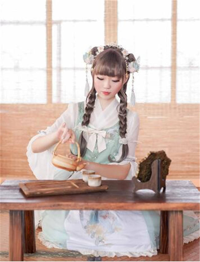 The Inlaid Harp ~Qi Lolita JSK Dress With Overskirt