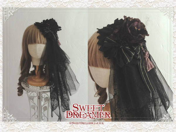 Cutie Creator ~Black Swan~  Lolita Rose Corsage & Veil - out of stock