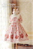 Dear Celine ~ Strawberry Ice Cream~ Sailor Collar Lolita OP -Ready Made Red Size XL - In Stock