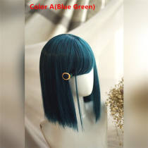 Sweet Blue Green Bobo 33CM Short Wigs