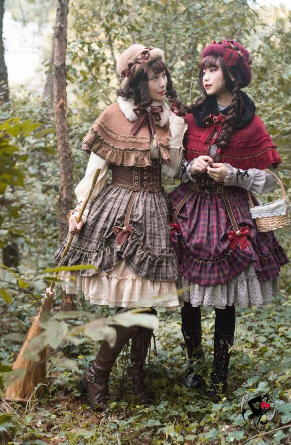Little Red Riding Hood~ Classic Lolita Fish-bone Skirt + Blouse+Cape-Pre-order Closed