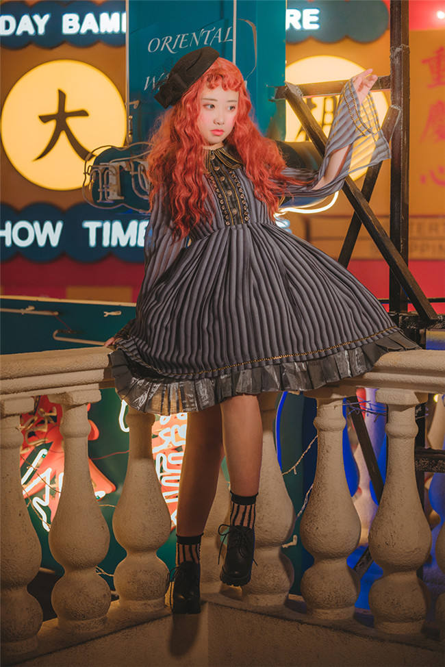 Rabbit Teeth ~The Girl Who Skip Class Lolita Dress Black L In Stock