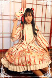 Hyakki Yakō  Nine-tailed Fox***  Gothic Lolita Printed Haori + Skirt White&Red Haori In Stock