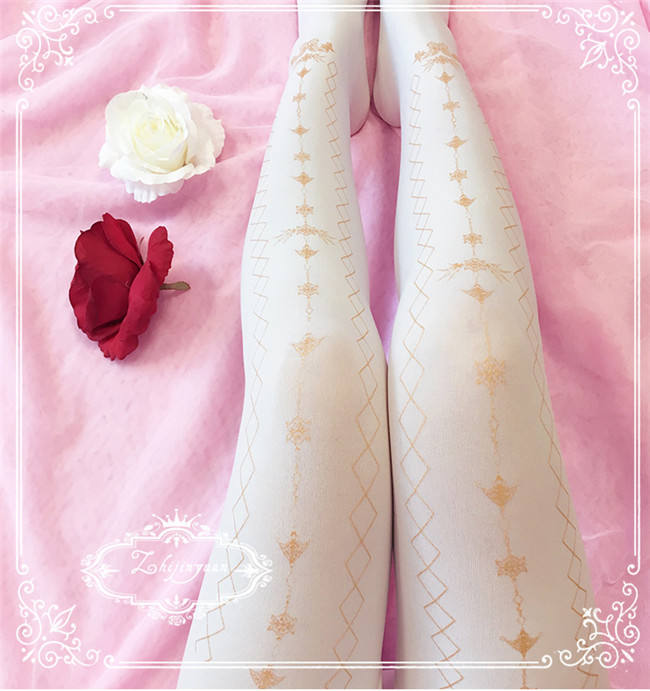 Sweet Gold-stamping Lolita Tights