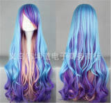 Lady's Colorful Gradient Ramp Lolita Long Curls Wig off