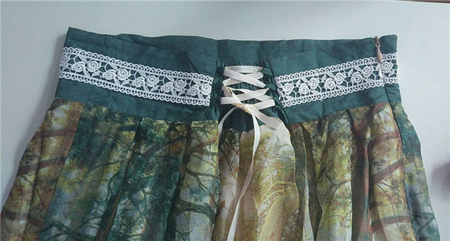 Pine Trees Forest Morning Vintage Lolita Dress-Ready Made