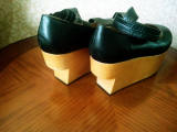Black Wooden Sole Leather Rocking Horse Shoes