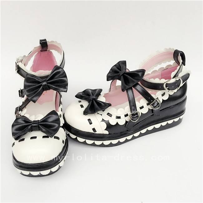 Sweet Red Whtie Lolita High Platform