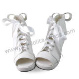 White Sash Bow Lolita Sandals