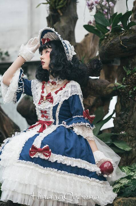 Moira~ Lolita Short Sleeves OP Dress -Sax Size XL In Stock
