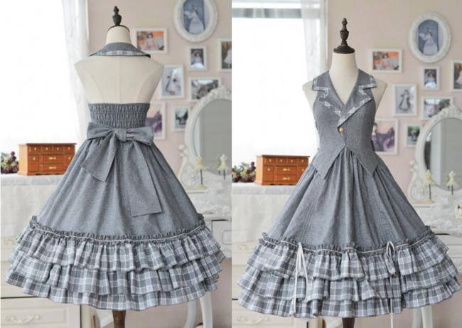 Doris Night ~College Style Lolita Vest JSK / Cape - Ready made