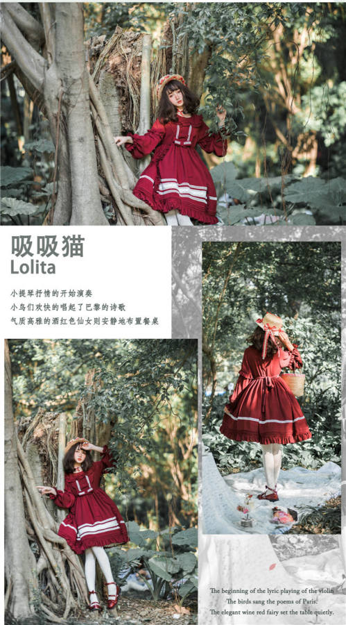 Paris Poetry~ Classic  Lolita Long Sleeves OP Dress- Pre-order Closed