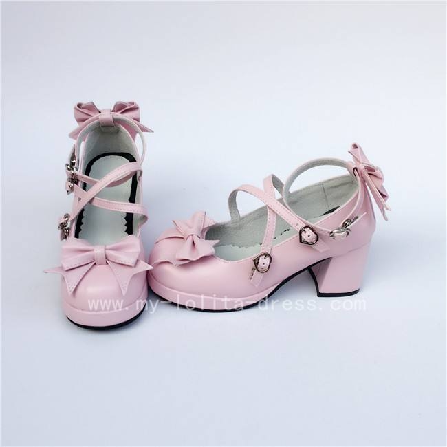Sweet Cat's Ear Bows Matte Lolita Heels Shoes