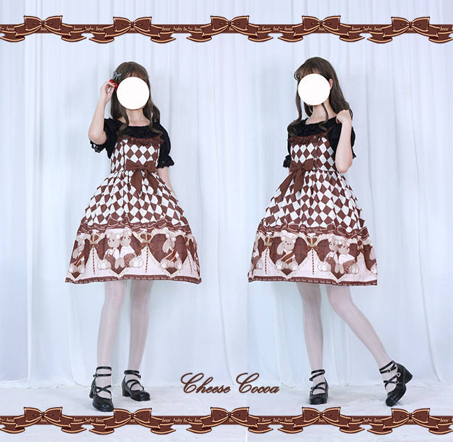 Mace Bear~ Sweet Slight High Waist JSK S In Stock