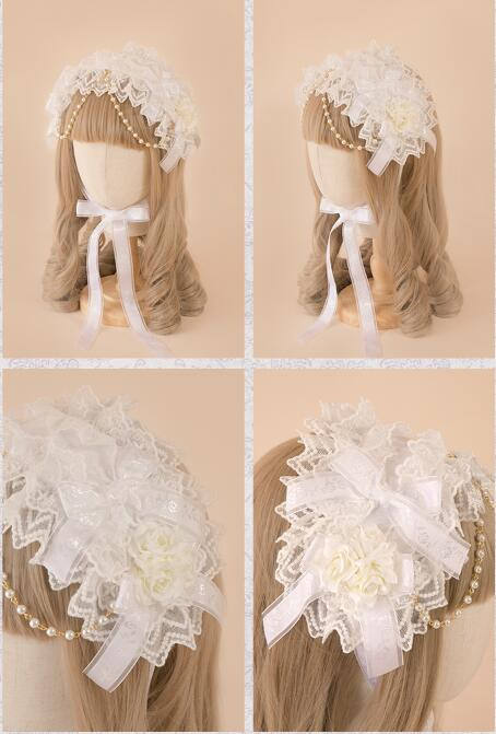 Cutie Creator ~Little Dorrit~ Lace Bow Beadchain Lolita Headband