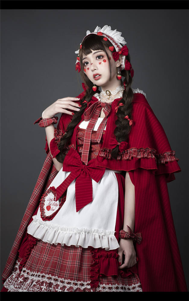 YUPBRO Lolita ~Little Red Riding Hood Soft Lolita JSK Fullset -Ready Made