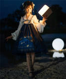 NyaNya Lolita Boutique ~Over the Sea the Moon Shines Bright Lolita Skirt/JSK -2 Wear Ways -Ready Made