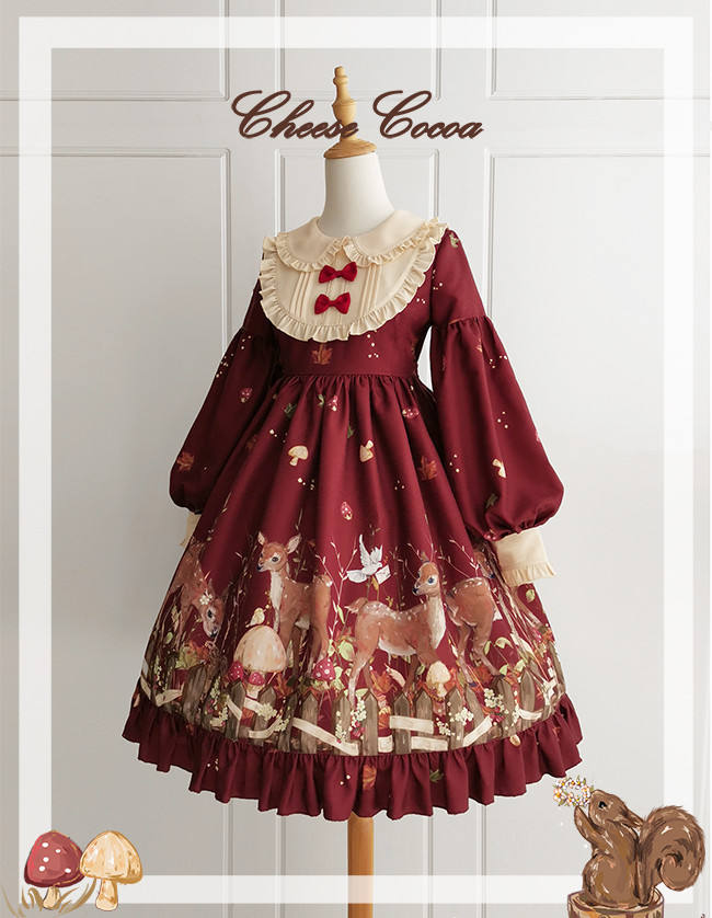 Cheese Cocoa Sweet Lolita Long Sleeves OP