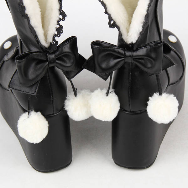 Angelic Imprint- Gothic Winter Velvet Lolita Short Boots - 2 Ways