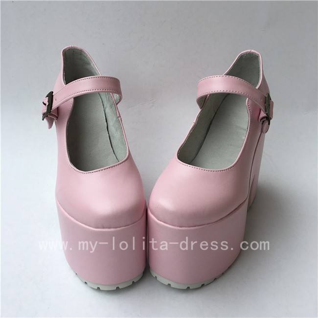 Girls Matte White Lolita High Platform Classic Shoes