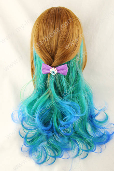 Brown Green Blue Natural Curly Wig