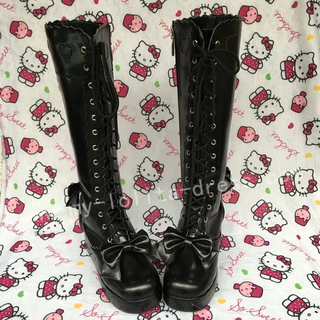Sweet Pink Bows Lolita Boots