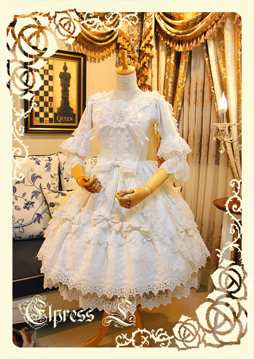 Elpress L Umbrella Leaf Lolita OP Dress out