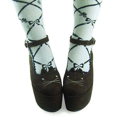 Coffee Velvet High Platform Lolita Shoes