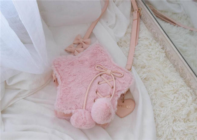 Repair of Love/Star~ Sweet Lolita Fur Hand Bag/Cross-body Bag