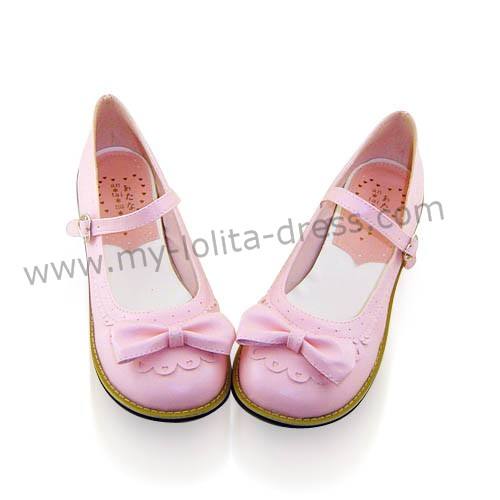 Pretty Bow Flower Flat Heel Lolita Shoes