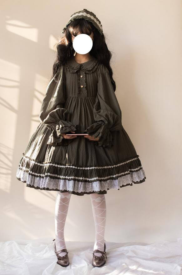 Vintage Unicolor Lolita OP + Surface Dress - Pre-order Closed