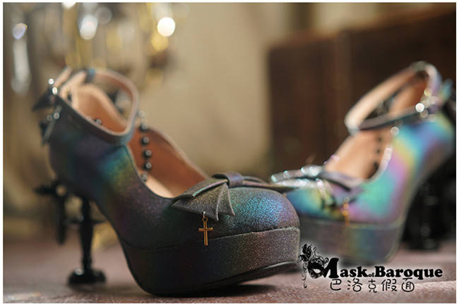 Mask of Baroque ~ Cross Candlestick Lolita Heels Shoes -11 Colors Pre-order Closed