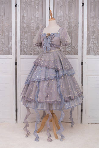 Fantastic Wind ~Deep-sea Maiden~ Kirakira Chiffon Stars Lolita OP -Ready Made