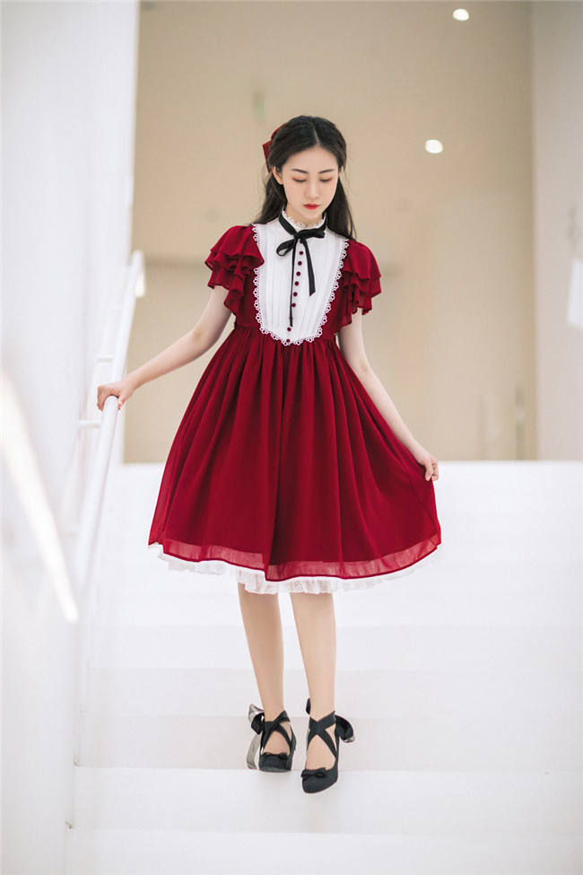 Memory of Floria~ Vintage Lolita OP Short/Long Version-Ready Made