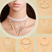 Sweet White Long Beads Lolita Necklace