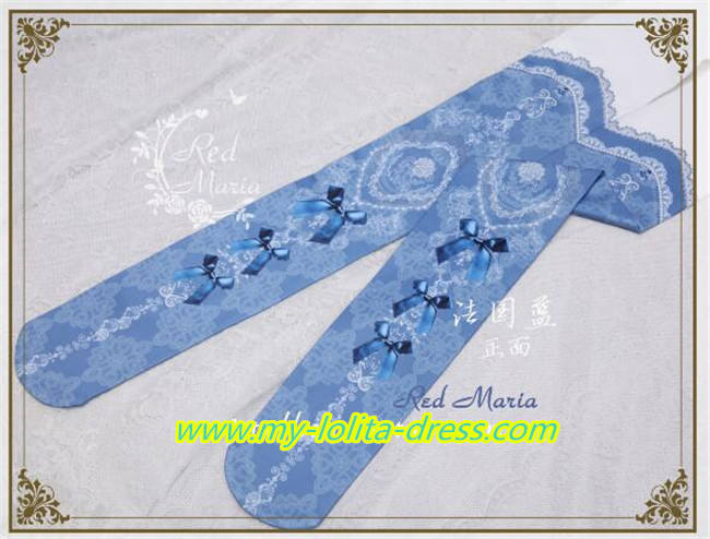 The Peacock Feather~ Vintage Double-sides Printed Lolita Tights
