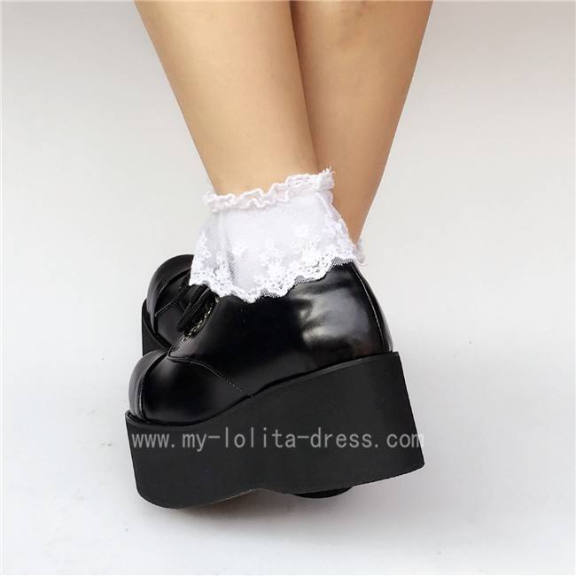 Gothic Matt Black Rivet High Platform Shoes
