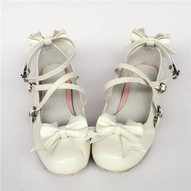 Sweet Cat's Ear Bows Matte Lolita Heels Shoes